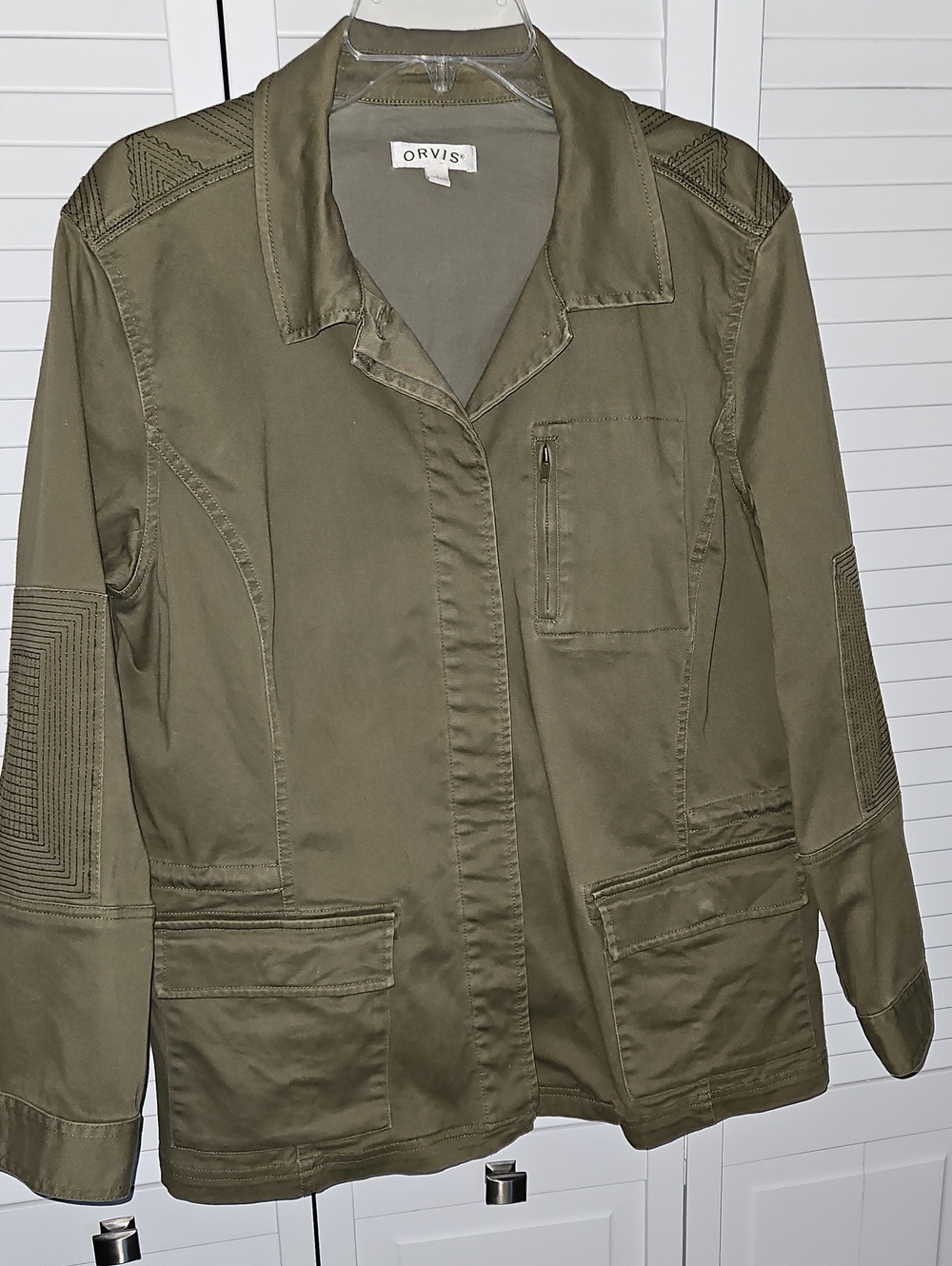 ORVIS OLIVE GREEN TWILL FIELD UTILITY JACKER SZ L